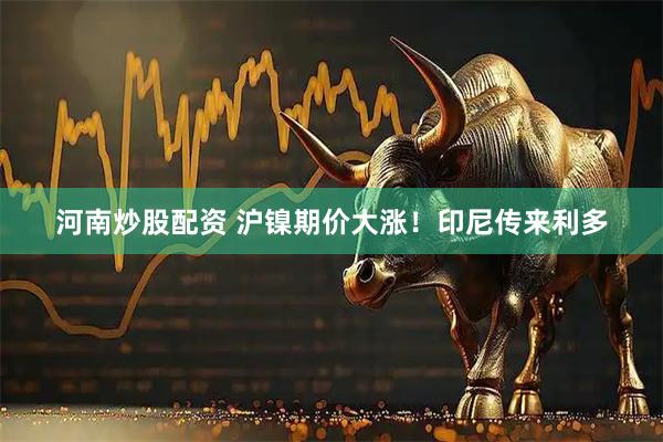 河南炒股配资 沪镍期价大涨！印尼传来利多