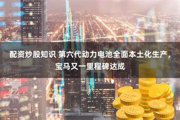 配资炒股知识 第六代动力电池全面本土化生产，宝马又一里程碑达成